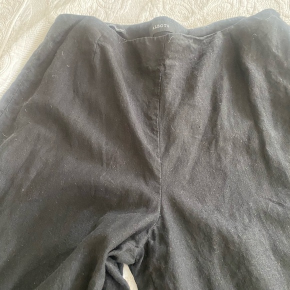 Talbots Black Linen Wide Leg Pants high waist palazzo 16 - Picture 4 of 12